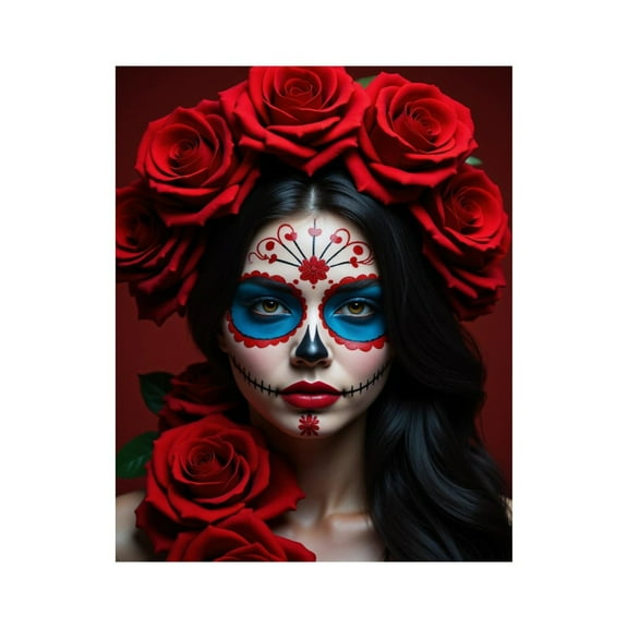Paint by Numbers Kit for Adults, Day Of The Dead Rose Makeup Paint by Numbers, Easy Paint by Numbers Kit for Adults Beginner, DIY Adult Paint by Number Kits on Canvas, Home Decor