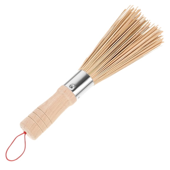 DRAFIDEEP 1Pack Bamboo Brush for Wok Scrubbing in Kitchen 9.8*1.2*1.2in Bamboo Material