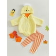 thumbnail image 3 of Michellecmm  Toddler Fleece Animal Romper with Stripe Pants Duck Custume, 3 of 9