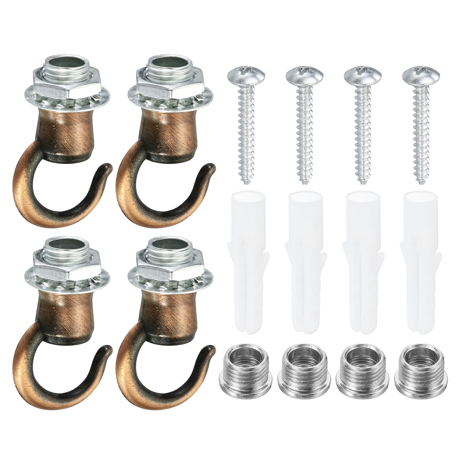 Uxcell 37mmx23mm Ceiling Hook, 4 Pack Screw Hooks Light Fixtures