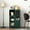 Green, variant on Black Storage Cabinet With Glass Doors And Drawer - Stylish For Entryway Needs Dining Room
