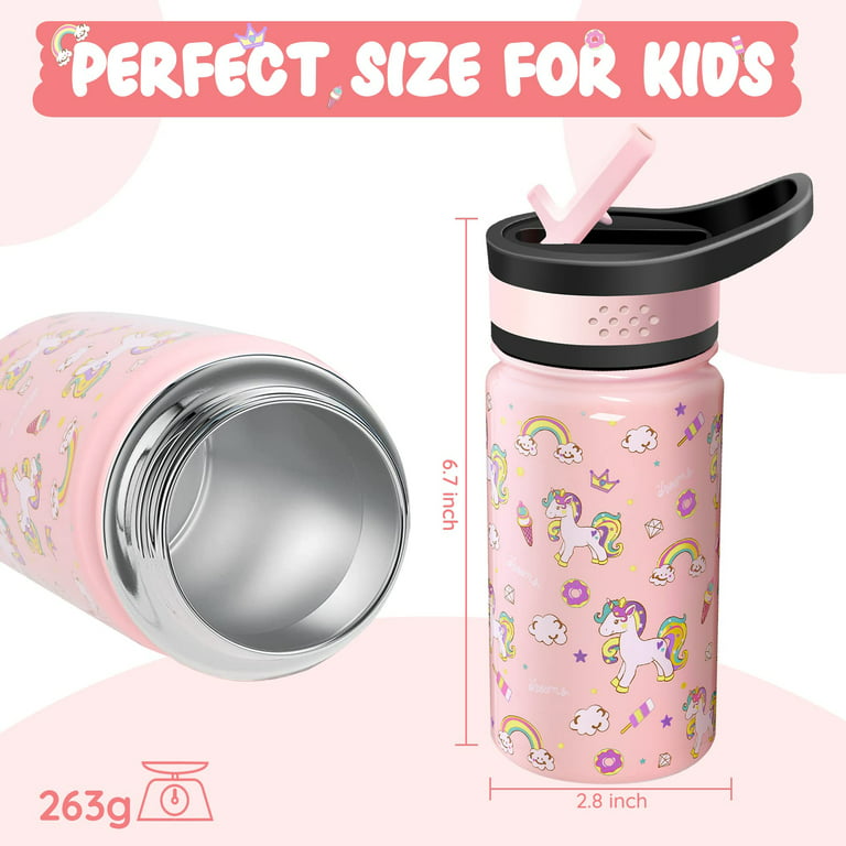 Portable Thermos Hot Drinks Water Bottle Stainless Steel Vacuum Flasks Girl  Insulated Cup Coffee Thermal Mug Kids Straw Tumbler