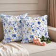 thumbnail image 2 of Outdoor Pillow Covers Spring Watercolor Wild Flower Waterproof Pillow Cases 20x20 Set of 2, Pastoral Floral Plant on White Throw Pillow Cover Pillowcase for Patio Balcony Couch Garden, 2 of 9