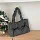 thumbnail image 4 of Bolso de mano de nailon para mujer bandolera elegante de gran capacidad con lazo bolso para compras sencillo bandolera plisada con correa para el hombro bolso diario, 4 of 9