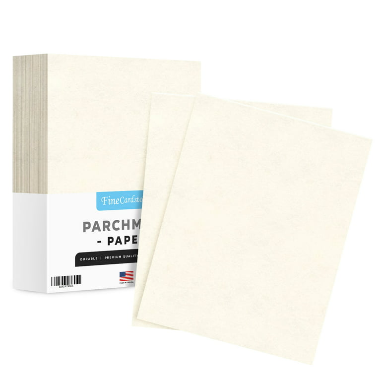 8.5 x 11” Imitation Aged Parchment Paper – for Copy, Writing, Printing |  Great for Letters, Invitations, Awards and Certificates | 24lb Bond / 60lb