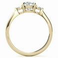 thumbnail image 4 of Solitaire Brilliance 2CT Oval Lab Grown Diamond With Side Pear 3-Stone Engagement Ring 10K Yellow Gold, Ring Size 4, 4 of 5