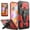 Red, variant on Samsung Galaxy A20 Case, Dual Layers [Combo Holster] And Built-In Kickstand Bundled with [Temerped Glass Screen Protector] Hybird Shockproof (Black)