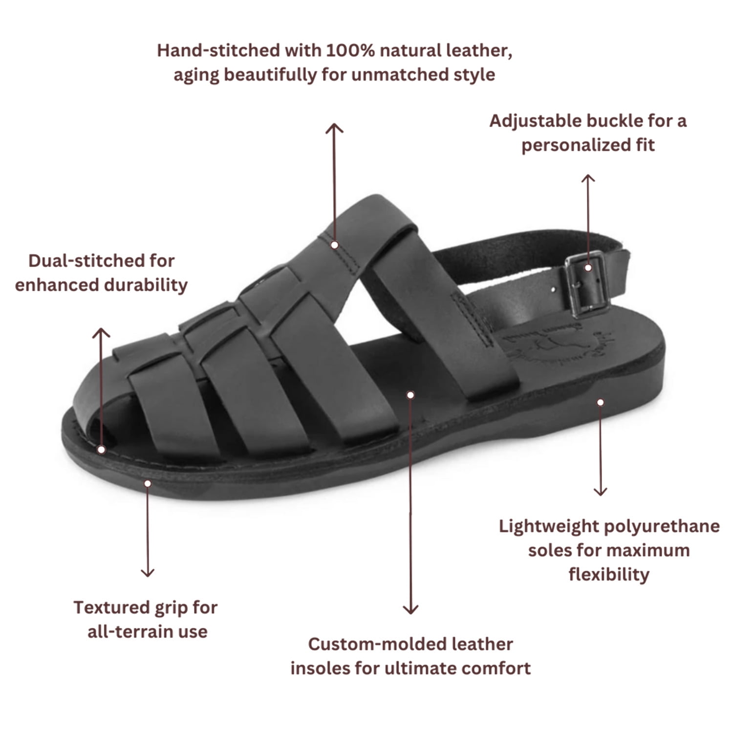 サンダル Fisherman leather sandals Amazon.com | Men's Leather Roman Fisherman Sandals with