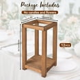 thumbnail image 2 of 12 Sets Free Assembly Wedding Lantern Centerpiece for Table Flickering flameless Candles Remote Timer Candle Ring Wood Holders Decorative for Farmhouse Home Decor Wooden Rustic DéCor Decorations, 2 of 5