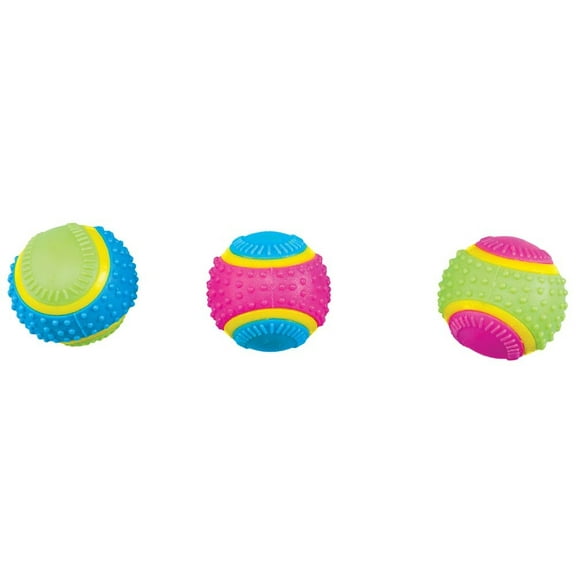 Ethical Pet Spot Sensory Ball 2.5 inch  Colorful Rubber Squeaker Toy for Dogs