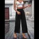 thumbnail image 5 of Pantalones Casuales para Mujer, Holgados, con Cordón, Cintura Alta, Pierna , para Playa y Bolsillos. Negro XXL, 5 of 9