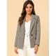 thumbnail image 2 of Blazers para mujer Chaqueta tipo blazer a cuadros con solapa con muesca Boyfriend Café ligero M, 2 of 6