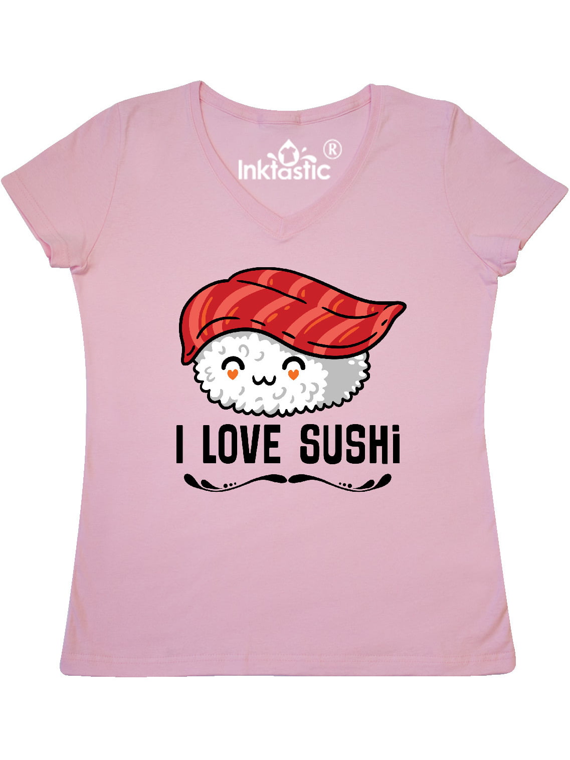 dør Efterligning Playful Inktastic I Love Sushi Women's V-Neck T-Shirt - Walmart.com