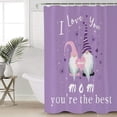 thumbnail image 3 of I Love You Mom Shower Curtain Gnome Purple Backdrop Shower Curtains for Bathroom Curtain Sets with Hooks Waterproof Fabric Bath Curtain Small Stall Size 36" x 72", 3 of 5