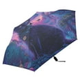 thumbnail image 4 of Compact Sun Umbrella Windproof Travel Umbrellas for Rain Strong Portable UV Protection Black Cat with Wizard Hat, 4 of 8