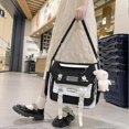 thumbnail image 3 of Aesthetic Messenger Bag With Stuffed Pendant And Pins Kawaii Crossbody Bag For Women Girls School Messenger Bag, 3 of 5