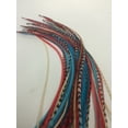 thumbnail image 3 of NEW 7-11 Feather Hair Extension Red,Turquoise,Ginger,Blonde &amp; Grizzly Featehrs (5 Feathers Bonded At the Tip), 3 of 4