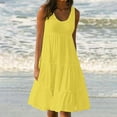 thumbnail image 2 of UPPADA Summer Dresses for Women Beach Boho Tank Dress Sleeveless Vintage Floral Flowy Shirt Sundresses Pleated Casual Loose Vacation Dress Buy Again Orders Placed By Me Yellow,XXXXXL, 2 of 7