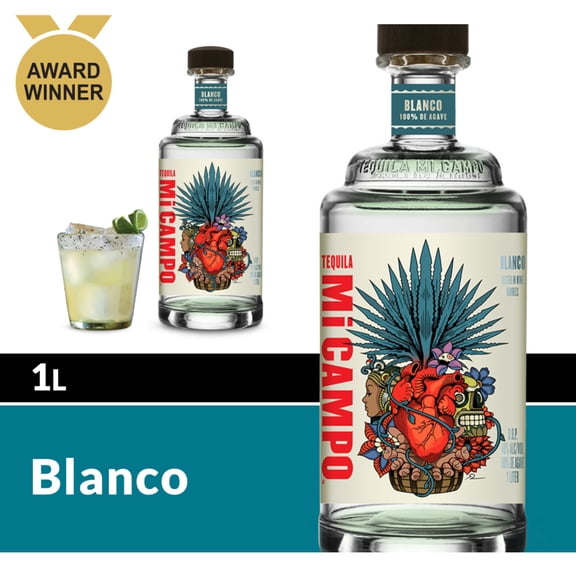 Mi Campo Blanco Tequila, 1 L Bottle, 40% ABV