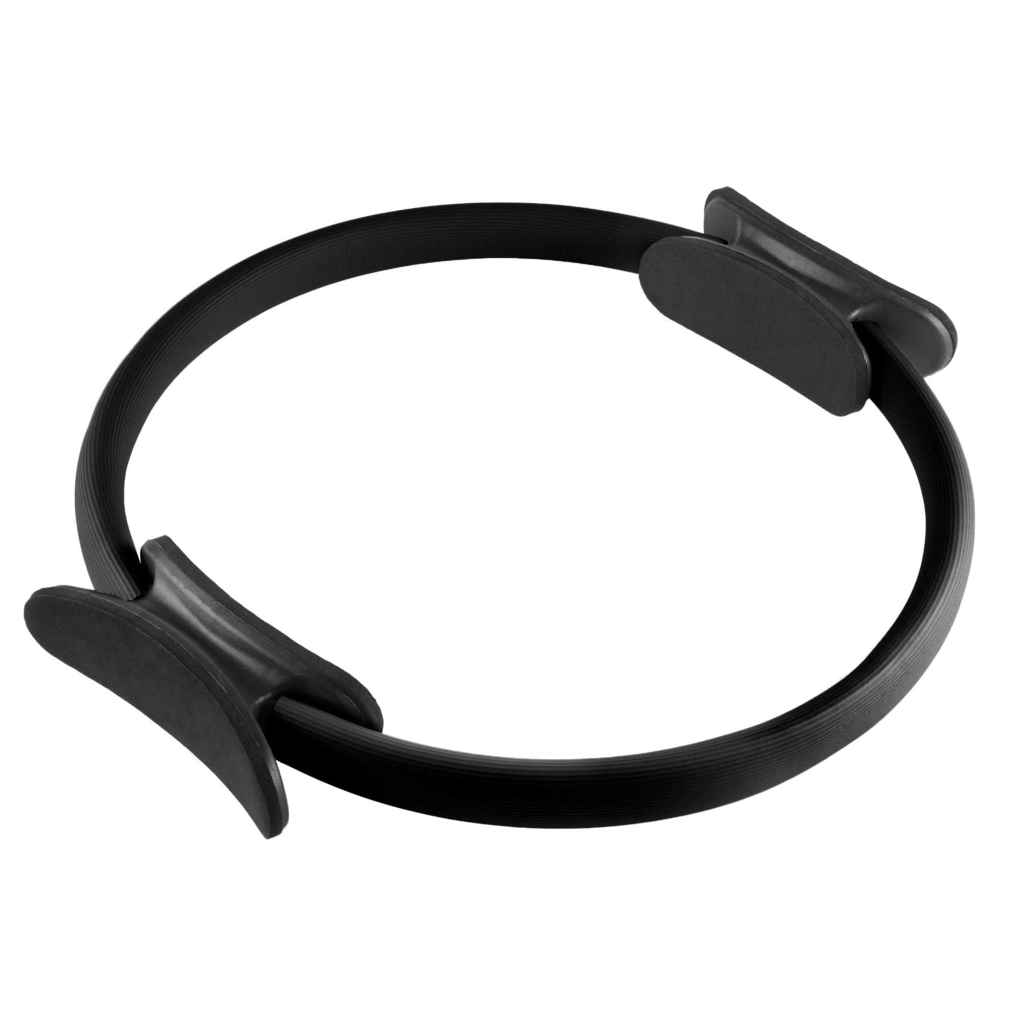 Pilates Toning Ring- Fitness Dual Grip Foam Resistance Circle Full Body Workout for Barre Sculpting and Strength Exercise By Wakeman Fitness (Black)