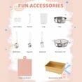 thumbnail image 3 of Pirecart Kids Corner Play Kitchen Set, Wooden Toddler Kitchen Toy with Lights & Sounds, Sink, Faucet, Ice Maker and Washing Machine, 6Psc Cooking Accessories, Pink, 3 of 9