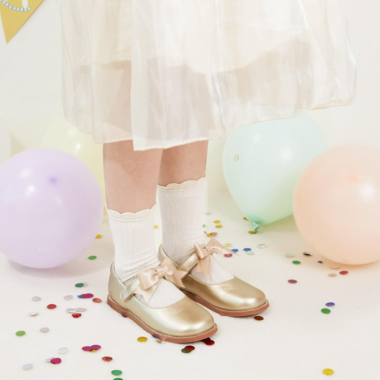 Toddler Girl Gold Mary Jane Dress Shoes Size 12 - Little Girl Oxford Shoes  for Easter Flower Girl Party School Shoes - Walmart.com