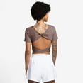thumbnail image 2 of Women's Nike One Dri-FIT Crop Twist Short Sleeve Top Color: Mauve Size: XX LARGE, 2 of 4