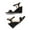 BLACK/SUEDE, variant on DREAM PAIRS Women’s Casual Dressy Wedge Sandals Cute Square Toe and Buckle Ankle Strappy Slingback Wedding Shoes SDPW224W NUDE Size 9.5