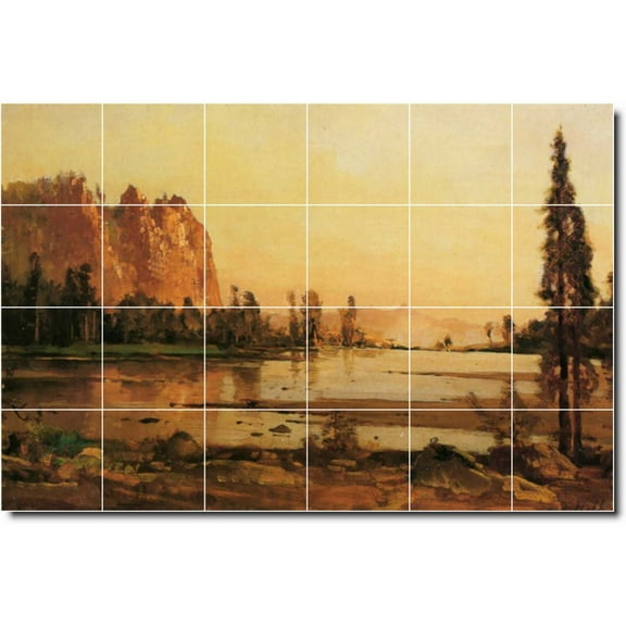 Ceramic Tile Mural-Thomas Hill Landscapes Painting 505. 25.5" w x 17" h using (24) 4.25 x 4.25 ceramic tiles