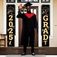 thumbnail image 5 of PPgejGEK 2025 Graduation Banners Door Porch Welcome Sign Interior Exterior Wall Decorations Class of 2025 Party Decor 70.8x11.8 Inches Fabric with Grommets, 5 of 5