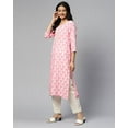 thumbnail image 3 of DWEEP SARA Women’s Pink Paisley Print Straight Kurta L/40 Ethnic Tunic Top 3/4 Sleeves Casual Festive Wear, 3 of 7