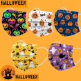thumbnail image 1 of 50 mascarillas faciales para adultos, mascarillas desechables para adultos, 3 capas, lindos patrones de dibujos animados (edición limitada de Halloween espeluznante), 1 of 5