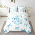 thumbnail image 2 of Homewish Blue Bowknot Letter Twin Bedding Sets 7-Piece for Girl, Kawaii Initial S Letter Bedding Comforter Set, Cartoon Princess Style Reversible Sheet Sets, Ultra Soft Bedroom Decor, 2 of 7