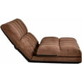thumbnail image 6 of SHANNA Double Chaise Lounge Sofa Chair Adjustable Floor Couch with Two Pillows,Brown, 6 of 8