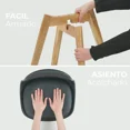 thumbnail image 4 of Silla de Comedor Moderna con Asiento Acolchado de Diseño Minimalista Tipo Eames Pedestal - Silla Ergonomica Acojinada con Estructura de Madera Ideal para Interior Negro, 4 of 5