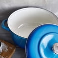 thumbnail image 4 of Merten & Storck 5.3QT Dutch Oven with Lid, Lightweight Enameled Iron, Oven Safe, Metal Utensil Safe, Blue, 4 of 10
