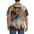 thumbnail image 3 of Pofeuu Eagle With USA Flags Print Mens Casual Short Sleeve Shirts Beach Summer Spread Collar Pocket Tops Men's Casual Short-sleeved Shirt-3X-Large, 3 of 5