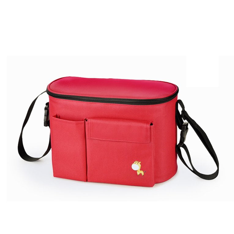 red pram bag