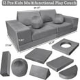 thumbnail image 3 of Corduroy Giant Bean Bag Chair Bed, Convertible 2-in-1 Floor Sofa Couch Bed with Washable Cover, Large Beanbag for Adults/Kids, Dark Grey, 3 of 7