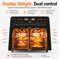 thumbnail image 5 of PwZzk 25.4QT Dual Zone Air Fryer Toaster Oven Combo, French Glass Door, XL Capacity, 100-430°F Temperature Range, 16 Preset Functions, LED Display, Dual Fan, 360° Heat Circulation, Rotisserie, Bake,, 5 of 8