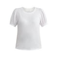 thumbnail image 5 of Time and Tru Women's Cotton Mixed Fabric Puff Sleeve Top, Sizes XS-XXXL, 5 of 5