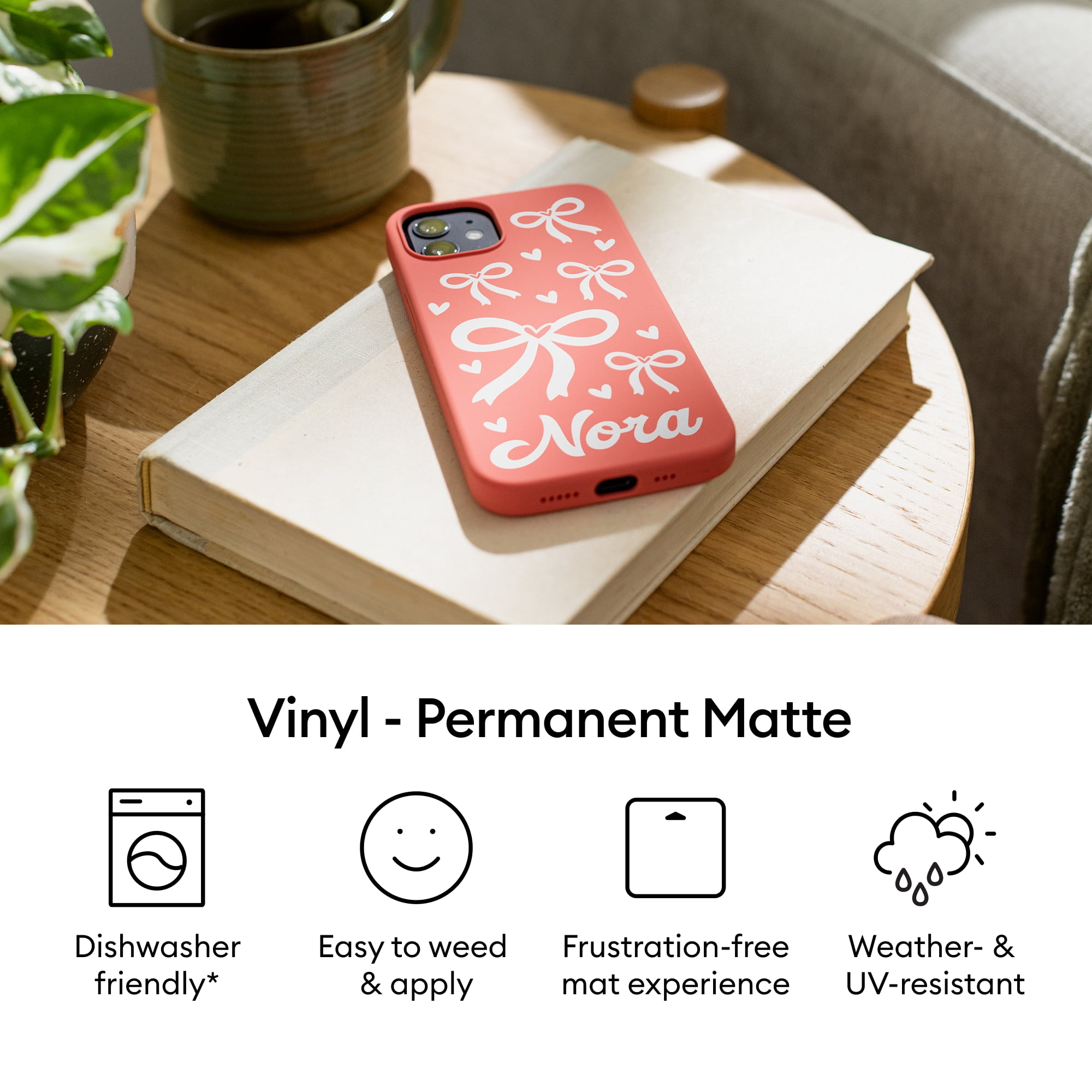 Cricut® Matte Vinyl – Permanent (4 ft), 12" x 48", Fuchsia