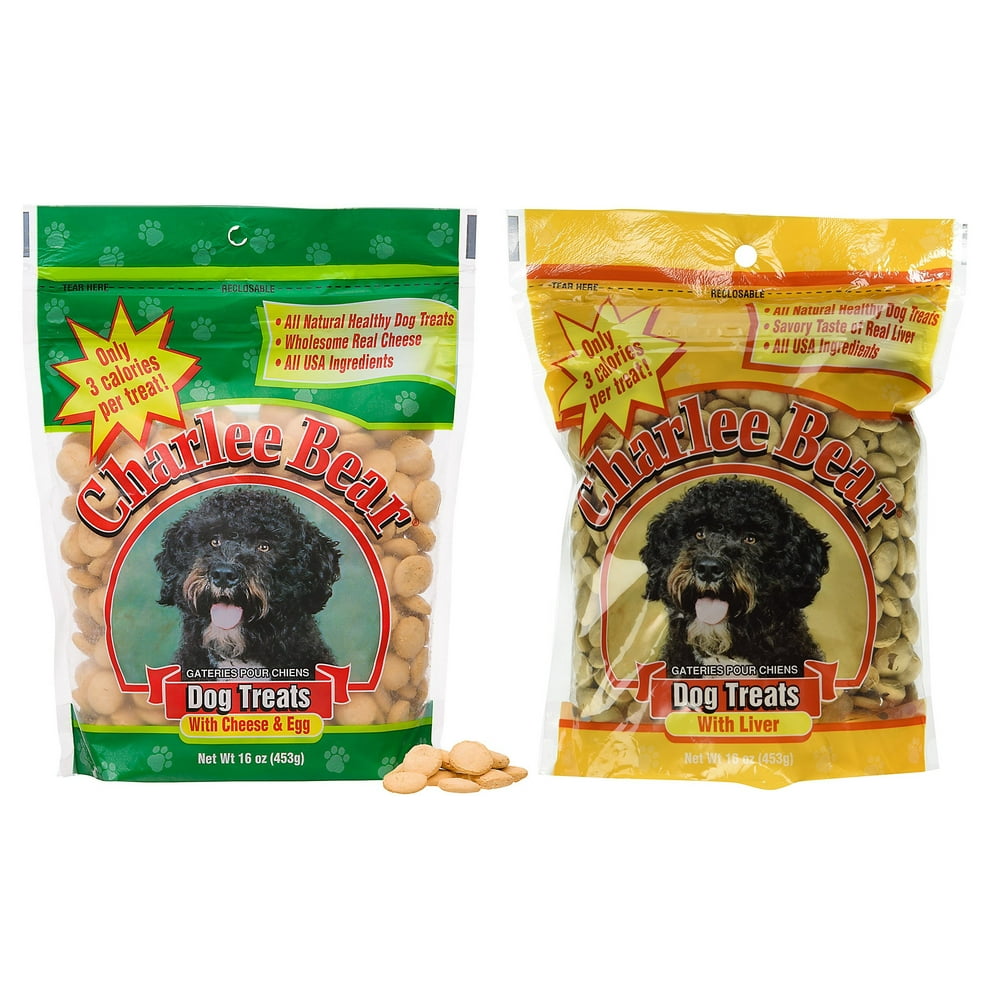 Charlee Bear Dog Treats Variety Pack (1) Cheese & Egg Flavor and (1) Liver Flavor (2 Pack
