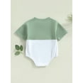 thumbnail image 4 of Bagilaanoe Newborn Baby Girl Boy Rompers Contrast Color Short Sleeve Bodysuits 3M 6M 12M 18M 24M Infant Casual One Piece Short Jumpsuit, 4 of 8