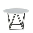thumbnail image 2 of Ramona White Marble Top Round Bronze Metal Base Dining Table, 2 of 4
