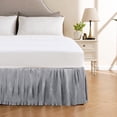thumbnail image 3 of Home Soft Things Diamond Flannel Pleated Bed Skirt, Grey, King (78" x 80" + 18"), 3 of 6