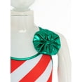 thumbnail image 6 of TTAO Children Kids Girl Christmas Dance Outfit Straps Stripes Print Jumpsuit Mrs Santa Elf Ballet Leotard Red 8, 6 of 7
