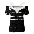 thumbnail image 5 of Dyegold Womens Blouses and Tops Dressy Cold Shoulder Lace Trim Tops for Women Summer Casual T Shirts Short Sleeve Blouses Flowy Tunics Tees, 5 of 5