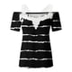 thumbnail image 5 of Blusa informal de manga corta con cuello en V y encaje con hombros descubiertos para mujer OAVQHLG3B Store  lin121212, 5 of 5
