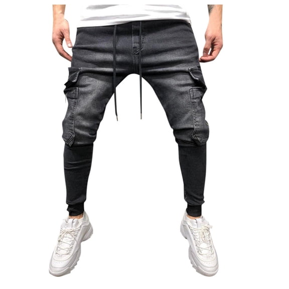 Jeans for Men Hop Sports Active Streetwear Fashion Classic Jeans Stretch Casual Loose Fit Outdoor Denim Pants
